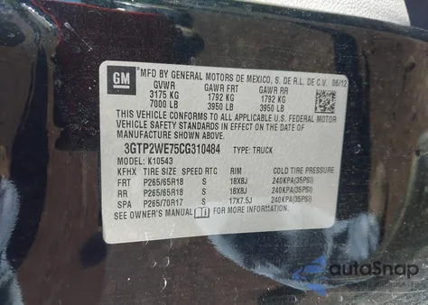 2012 GMC Sierra 1500 Slt from USA, damaged, VIN 3GTP2WE75CG310484